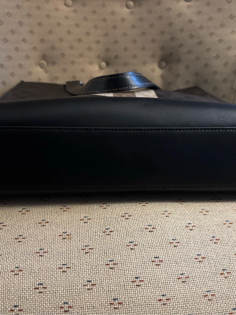Coach Men’s Brown Signature Canvas Messenger Tote with Center Stripe